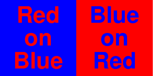 Color alignment of red and blue